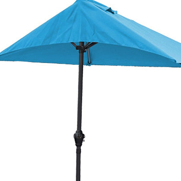 Homeroots 9" Aqua Outdoor Side Wall Umbrella  Jute 372308