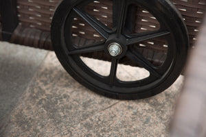 Homeroots 78" Set Of Two Brown Indoor Outdoor Chaise Lounge With Beige Cushion  Rattan 372316