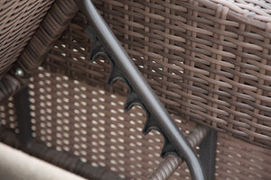 Homeroots 78" Set Of Two Brown Indoor Outdoor Chaise Lounge With Beige Cushion  Rattan 372316