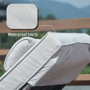 Homeroots 78" Set Of Two Brown Indoor Outdoor Chaise Lounge With Beige Cushion  Rattan 372317