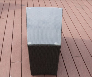 Homeroots Six Piece Outdoor Black Wicker Sectional Seating Group With Beige Cushions  Wicker 372318