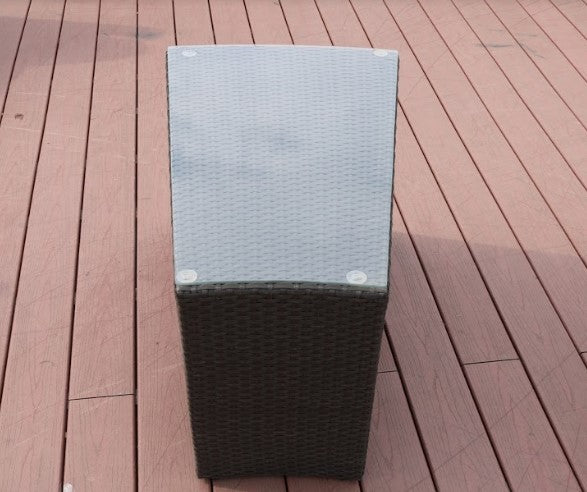 Homeroots Six Piece Outdoor Black Wicker Sectional Seating Group With Beige Cushions  Wicker 372318