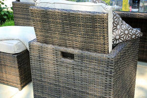 Homeroots Nine Piece Clear And Gray Glass Dining Set  Polyethylene 372319