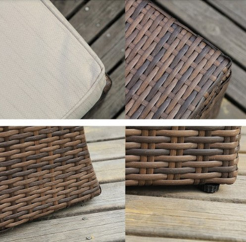 Homeroots 180.96" X 33.54" X 34.71" Brown 8piece Outdoor Sectional Set With Cushions  Polyethylene 372321