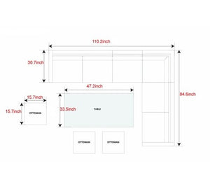 Homeroots 180.96" X 33.54" X 34.71" Brown 8piece Outdoor Sectional Set With Cushions  Polyethylene 372321