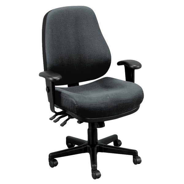 Homeroots Charcoal And Black Adjustable Swivel Fabric Rolling Office Chair Charcoal Jute 372330
