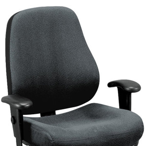 Homeroots Charcoal And Black Adjustable Swivel Fabric Rolling Office Chair Charcoal Jute 372330