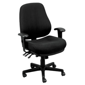 Homeroots Black Adjustable Swivel Fabric Rolling Office Chair Black Jute 372331