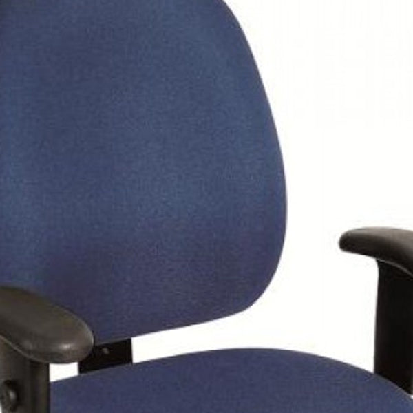 Homeroots Navy Blue And Black Adjustable Swivel Fabric Rolling Office Chair Navy Jute 372332