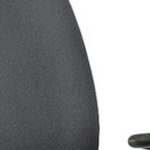 Homeroots Black Adjustable Swivel Fabric Rolling Office Chair Black Jute 372333