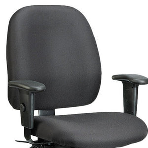 Homeroots Black Adjustable Swivel Fabric Rolling Office Chair Black Jute 372333
