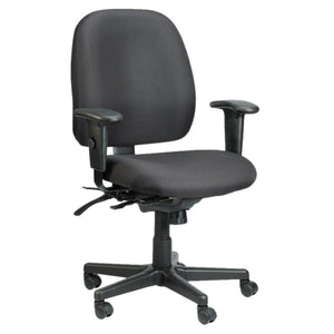 Homeroots Black Adjustable Swivel Fabric Rolling Office Chair Black Jute 372333