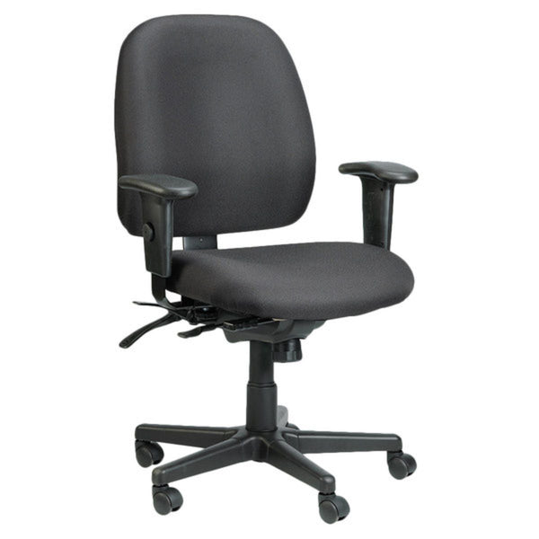 Homeroots Black Adjustable Swivel Fabric Rolling Office Chair Black Jute 372333