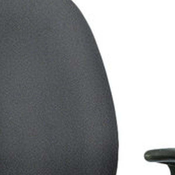 Homeroots Black Adjustable Swivel Fabric Rolling Office Chair Black Jute 372333