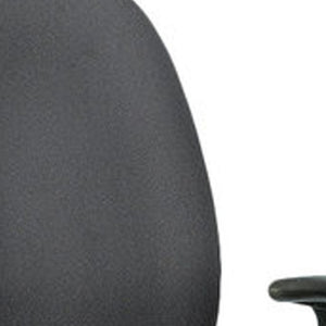 Homeroots Black Adjustable Swivel Fabric Rolling Office Chair Black Jute 372333