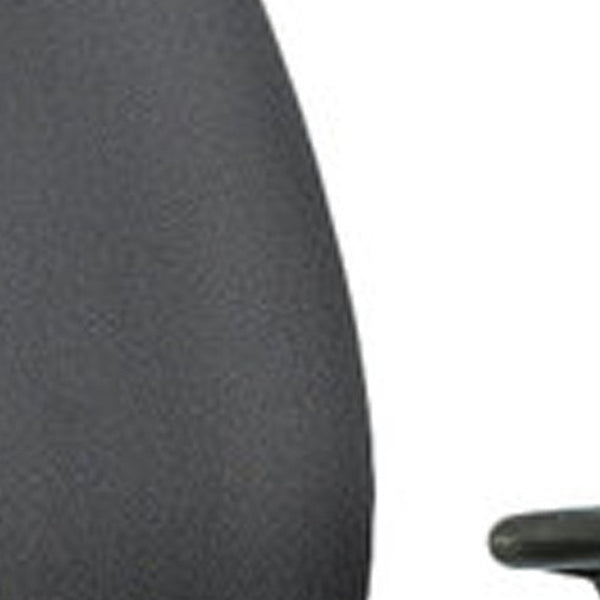 Homeroots Black Adjustable Swivel Fabric Rolling Office Chair Black Jute 372333