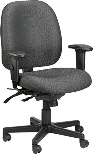 Homeroots Charcoal Adjustable Swivel Fabric Rolling Office Chair  Jute 372334