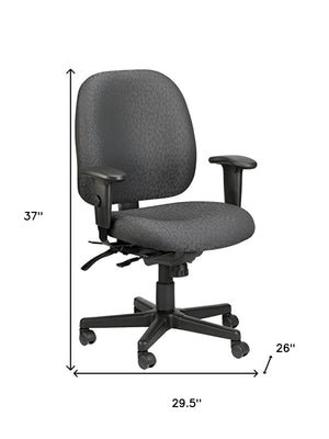 Homeroots Charcoal Adjustable Swivel Fabric Rolling Office Chair  Jute 372334