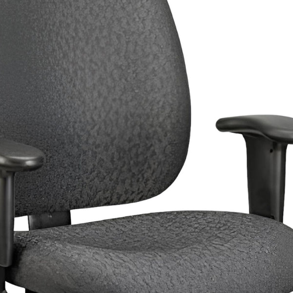 Homeroots Charcoal Adjustable Swivel Fabric Rolling Office Chair  Jute 372334