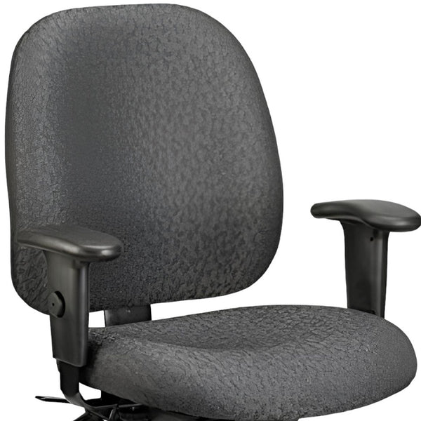 Homeroots Charcoal Adjustable Swivel Fabric Rolling Office Chair  Jute 372334