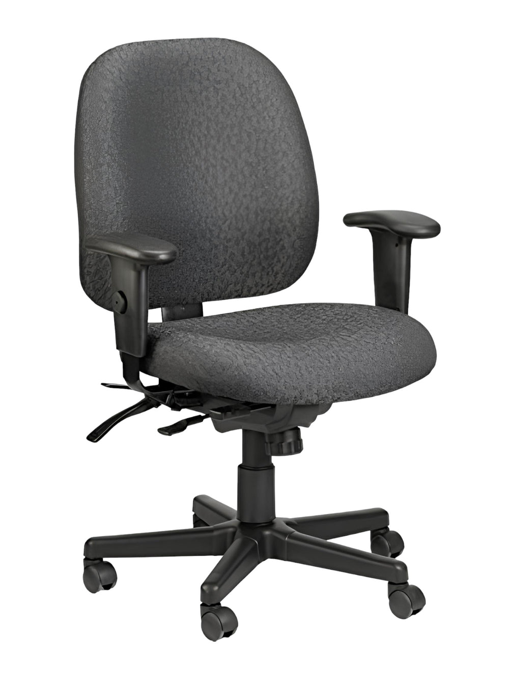Homeroots Charcoal Adjustable Swivel Fabric Rolling Office Chair  Jute 372334