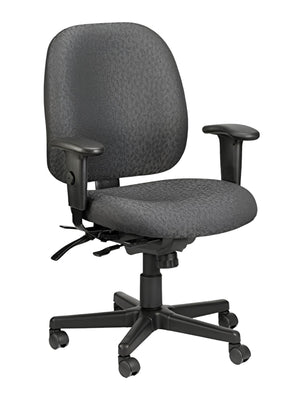 Homeroots Charcoal Adjustable Swivel Fabric Rolling Office Chair  Jute 372334