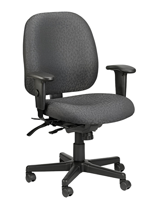 Homeroots Charcoal Adjustable Swivel Fabric Rolling Office Chair  Jute 372334