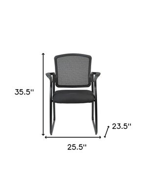 Homeroots Black Mesh Office Chair  Plastic 372337