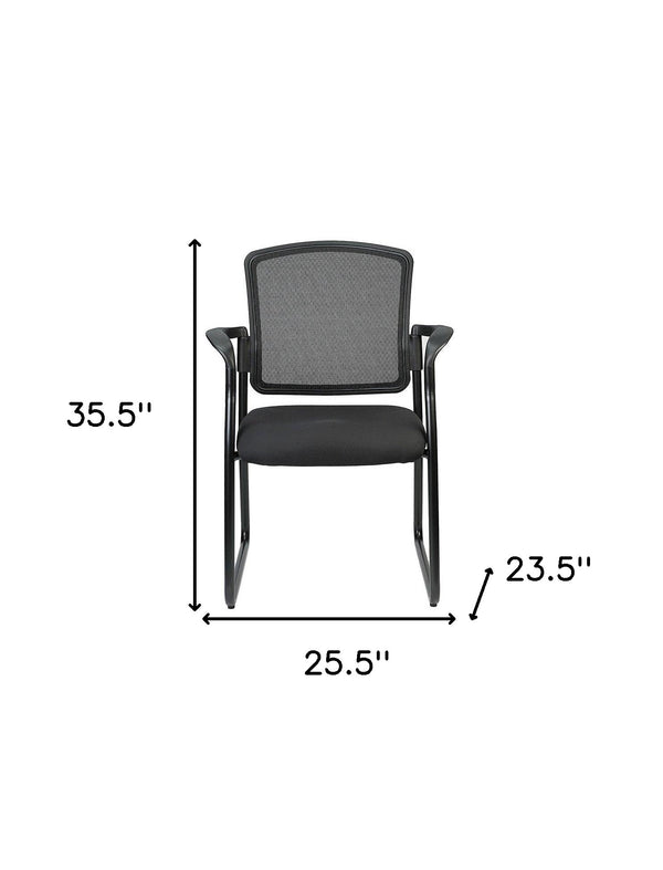 Homeroots Black Mesh Office Chair  Plastic 372337