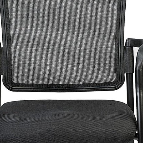 Homeroots Black Mesh Office Chair  Plastic 372337