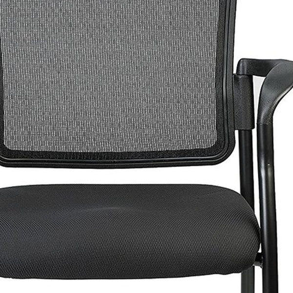 Homeroots Black Mesh Office Chair  Plastic 372337