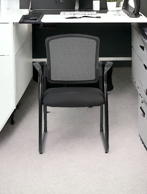 Homeroots Black Mesh Office Chair  Plastic 372337
