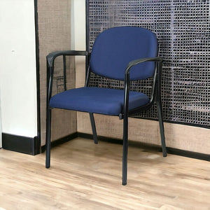 Homeroots Set Of Two Navy Blue And Black Fabric Office Chair Navy Jute 372338