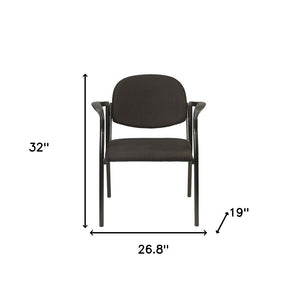 Homeroots Set Of Two Black Fabric Office Chair Black Jute 372339