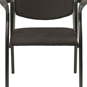 Homeroots Set Of Two Black Fabric Office Chair Black Jute 372339