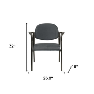 Homeroots Set Of Two Gray And Black Fabric Office Chair  Jute 372340