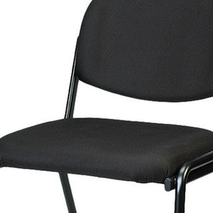 Homeroots Set Of Two Black Fabric Office Chair  Jute 372341