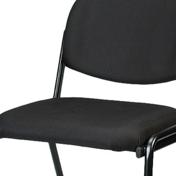 Homeroots Set Of Two Black Fabric Office Chair  Jute 372341