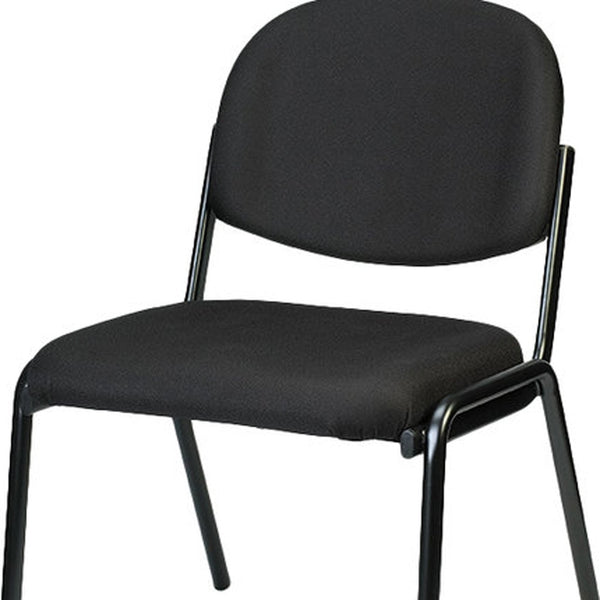 Homeroots Set Of Two Black Fabric Office Chair  Jute 372341
