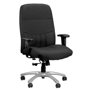 Homeroots Black Adjustable Swivel Fabric Rolling Office Chair  Jute 372345