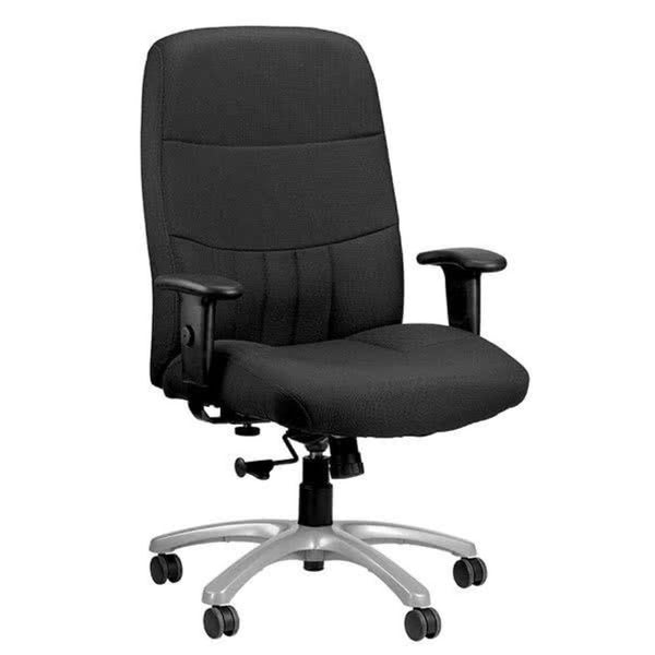 Homeroots Black Adjustable Swivel Fabric Rolling Office Chair  Jute 372345
