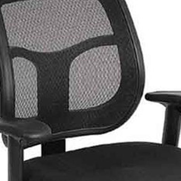 Homeroots Black Adjustable Swivel Mesh Rolling Drafting Chair  Plastic 372349