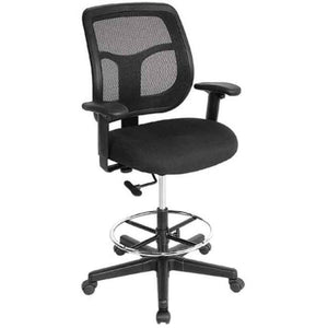 Homeroots Black Adjustable Swivel Mesh Rolling Drafting Chair  Plastic 372349