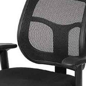 Homeroots Black Adjustable Swivel Mesh Rolling Drafting Chair  Plastic 372349