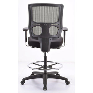 Homeroots Black Adjustable Swivel Mesh Rolling Drafting Chair  Plastic 372351