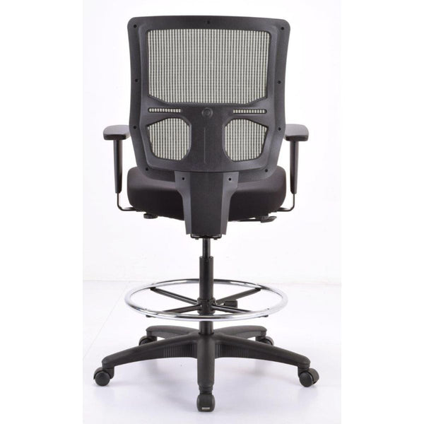 Homeroots Black Adjustable Swivel Mesh Rolling Drafting Chair  Plastic 372351