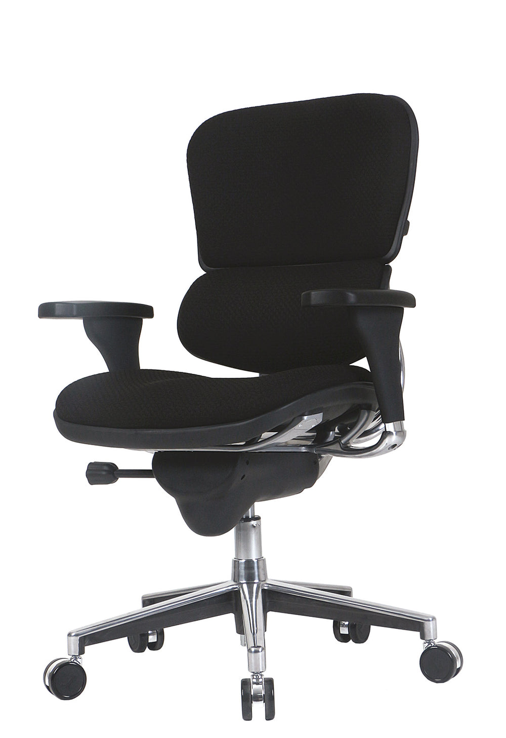 Homeroots Black Adjustable Swivel Fabric Rolling Office Chair  Jute 372353