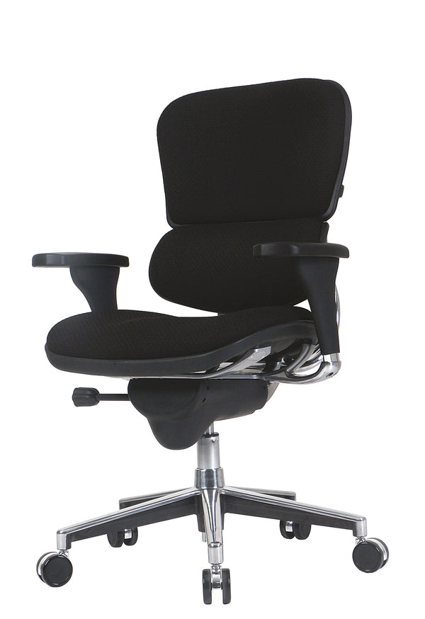 Homeroots Black Adjustable Swivel Fabric Rolling Office Chair  Jute 372353