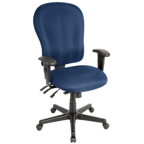 Homeroots Navy Blue And Black Adjustable Swivel Fabric Rolling Office Chair Navy Jute 372354