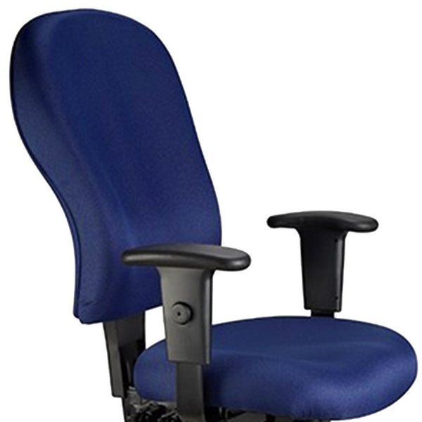 Homeroots Navy Blue And Black Adjustable Swivel Fabric Rolling Office Chair Navy Jute 372354